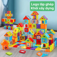 Đồ chơi lắp ghép xếp hình xây dựng kiến trúc, bộ 210 chi tiết lắp ghép khối xây dựng giúp bé phát triển trí thông minh