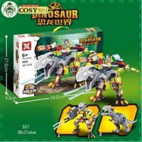 Đồ chơi lắp ghép xếp hình khủng long thám hiểm rừng xanh biến hình 3 trong 1 với 367 chi tiết
