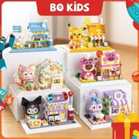 Đồ chơi Lắp Hộp Đựng Bút các hình Gấu Dâu, Kuromi, Pikachu, Phi Hành Gia dễ thương cho bé yêu