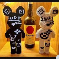 Đồ chơi lắp ráp 2 con lego BearBrick đen trắng 41CM, Bộ Ghép Hình Lego size 41cm Gấu Bear Brick Cho Bé Siêu Hot