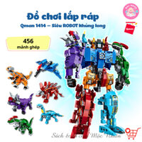Đồ Chơi Lắp Ráp 6 trong 1 ROBOT Qman 1414 - Siêu Robot Khủng Long (456 Mảnh Ghép) - Dành cho bé từ 6 tuổi