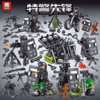 Đồ chơi lắp ráp army logo K163 swat đặc nhiệm (đóng bịch) xếp mô hình combo trọn bộ 6 mini