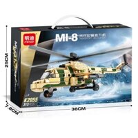 Đồ chơi lắp ráp army logo máy bay trực thăng Mingdi K2055 xếp mô hình 313 mảnh ghép