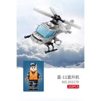 Đồ chơi lắp ráp army logo sembo block 202170 xếp hình máy bay quân đội sự chiến đấu 152 mảnh ghép kèm nhân vật mini