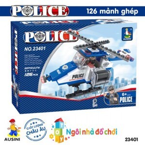 Đồ chơi lắp ráp Ausini - Sở cảnh sát - Trực thăng cảnh sát 23401 (126 mảnh ghép)