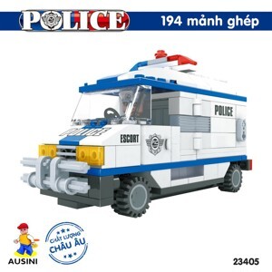 Đồ chơi lắp ráp Ausini - sở cảnh sát - xe hơi cảnh sát 23405 (194 mảnh ghép)