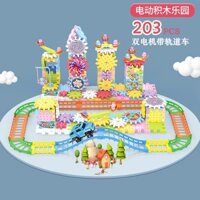 Đồ chơi lắp rắp : Bộ lắp ráp bánh răng vòng xoay chuyển động (Magical Blocks), 203pcs, No. 598-12