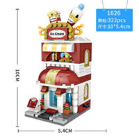 Đồ chơi lắp ráp building blocks lego LOZ mini mô hình quán kem Nhật Bản Lego Loz 1626