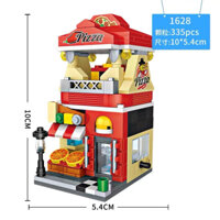 Đồ chơi lắp ráp building blocks lego LOZ mini mô hình cửa hàng ăn Pizza Nhật Bản Lego Loz 1628