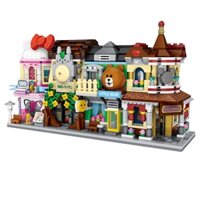 Đồ chơi lắp ráp building blocks LOZ mô hình nhà-Cosmetics store-A little bear-Japanese restaurant-shopping gallery