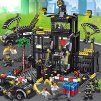Đồ chơi lắp ráp cảnh sát 787 chi tiết, mô hình lắp ráp trụ sở swat kèm 10 nhân vật lính đủ phụ kiện