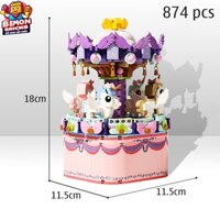 ĐỒ CHƠI LẮP RÁP CAROUSEL 3001 BỘ LẮP RÁP VÒNG QUAY HỘP NHẠC THÁO LẮP TOY