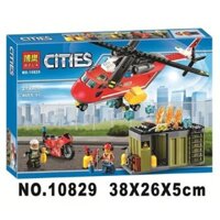 Đồ chơi lắp ráp cho bé trai - Lắp ráp CITIES - Lắp ráp máy bay - Trực thăng cứu hỏa 10829 SẴN (Có sẵn)