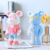 Đồ chơi lắp ráp gấu bearbrick 30 cm, mô hình bearbrick