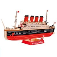 Đồ chơi lắp ráp gỗ 3D mô hình tàu Titanic laser 216 mảnh ghép Birkeetoys