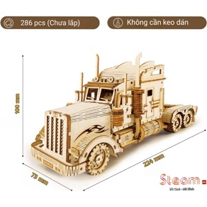 Đồ chơi lắp ráp gỗ 3D Robotime MC502 - Mô hình Xe Tải Heavy Truck Laser
