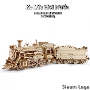 Đồ chơi lắp ráp gỗ 3D Robotime MC501 - Mô hình Tàu hơi nước Steam Train Laser