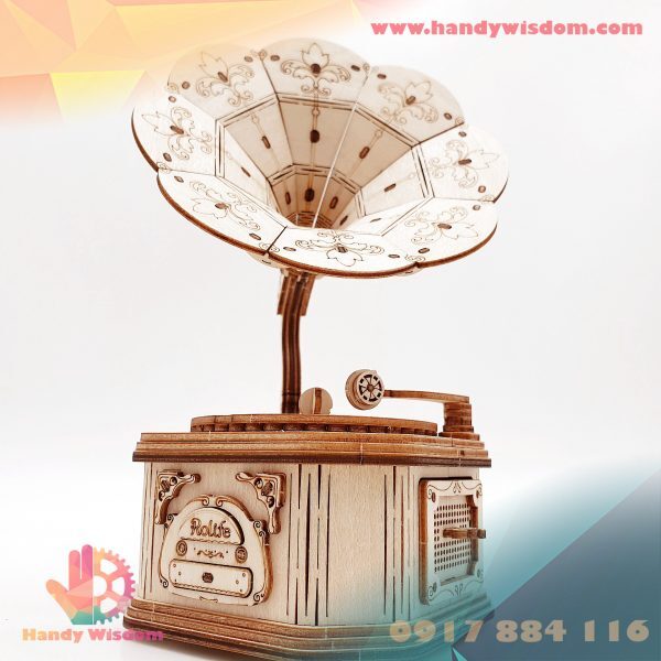 Đồ chơi lắp ráp gỗ 3D Robotime TG408 - Máy Hát Cổ Điển Gramophone