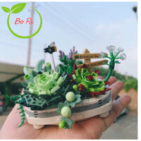 Đồ chơi lắp ráp khối xây dựng hoa hãng LOZ cây Sen đá