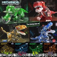 Đồ Chơi Lắp Ráp Khủng Long Tyrannosaurus Rex Triceratops Phát Sáng Cho Bé