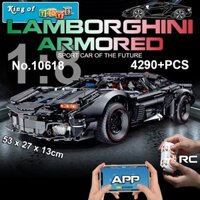 Đồ Chơi Lắp Ráp Kiểu Lego Điều Khiển Từ Xa RC Technic Siêu Xe Lamborghini Aventador Batman 10618 Với 4290 PCS Tỉ Lệ 1:8