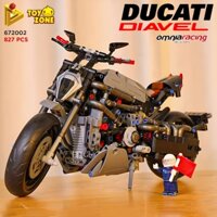 Đồ Chơi Lắp Ráp Kiểu LEGO Mô Hình Trưng Bày Xe Motor Ducati Diavel 1260S Tỉ Lệ 1:8 Panlos 672002 Với 827 PCS