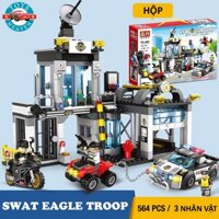 Đồ Chơi Lắp Ráp Kiểu LEGO Mô Hình Đồn Cảnh Sát / Xe Cơ Động / Cảnh Sát Đặc Nhiệm / Trụ Sở Chỉ Huy PX482 Với 564+ PCS