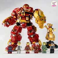 Đồ Chơi Lắp Ráp Kiểu LEGO Mô Hình ROBOT IRON MAN Hulk Buster Marvel Wear Infinty Găng Tay Vô Cực Kèm 6 Minifiguare 76066