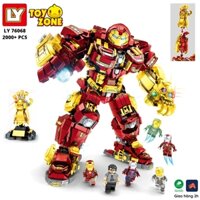 Đồ Chơi Lắp Ráp Kiểu LEGO Mô Hình Hulkbuster IRON MAN Marvel Wear Infinty Tặng Kèm 6 Minifigures LY76066 Với 2000+ PCS