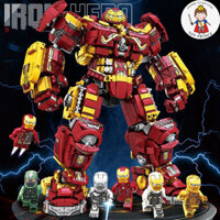 ĐỒ CHƠI LẮP RÁP KIỂU LEGO ROBOT HULKBUSTER IRON MAN STEAL MECHA NGƯỜI SẮT MARVEL AVENGERS LY76079 KÈM 6 NHÂN VẬT