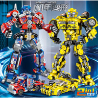 Đồ Chơi Lắp ráp , Lắp ghep Robot Optimus Transformer Optimus Và Bumblebe +600 chi tiết