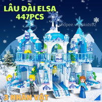Đồ chơi lắp ráp lâu đài công chúa Elsa, lâu đài hồng cổ tích, mô hình lâu đài làm quà tặng cho bé gái