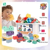 Đồ Chơi Lắp Ráp Lego Nhựa Dẻo 50 Chi Tiết Cao Cấp An Toàn Cho Bé Kèm Hộp Đựng
