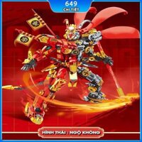 Đồ chơi lắp ráp Lego Robot Chiến Thần Ngộ Không, Quan Vũ, Na Tra, Triệu Vân MECH phiên bản cao cấp