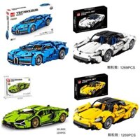 Đồ chơi lắp ráp le,go technic mô hình siêu xe ô tô Bugati Chiron,Lamboghinii,Maserati tỉ lệ 1:114