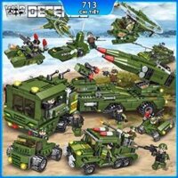 Đồ chơi lắp ráp Lego Xe Tăng XT 713 chi tiết, Mô hình Lego Trực Thăng/ Xe Bọc Thép/ Tàu Ngầm/ Máy Bay chiến đấu cho bé