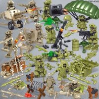Đồ chơi lắp ráp logo K161 K162 army cát vàng và rừng xanh (đóng bịch) combo trọn bộ 6 mini xếp hình
