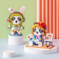 Đồ chơi lắp ráp LOZ mini mô hình gấu trúc sáng tạo 8118-8121