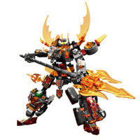 Đồ chơi lắp ráp Mecha Lava God of War Lu Bu tương thích với quà tặng đồ trang trí trên máy tính để bàn LEGO