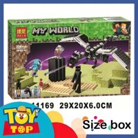 Đồ chơi lắp ráp minecraft tấn công rồng ender tại tận cùng thế giới my world xếp hình bla Tank 11169