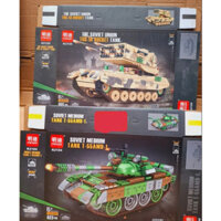 Đồ chơi lắp ráp Mingdi K2104 K2105 Mô hình xe tăng T-55AMD-1 + Tos-1A - Xếp hình sáng tạo