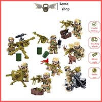 Đồ chơi lắp ráp Mini Minifigures Swat Army Biệt đội 8 lính chiến binh Chiến lang Lemoshop , đồ chơi xếp hình Kazi 82016