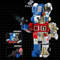 Đồ chơi lắp ráp mô hình 3D Gấu Bearbrick Robot Optimus Prime - Món quà ý nghĩa cho bé