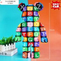 Đồ Chơi Lắp Ráp Mô Hình Gấu Bearbrick 35cm 45cm 55cm 90cm Xinz, Mô Hình Lắp Ráp Nhân Vât BearBrick