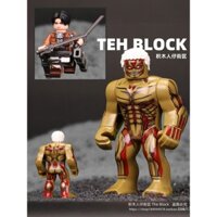 Đồ chơi lắp ráp mô hình khối xây dựng bên thứ ba Attack on Titan Eren Levi Mikasa