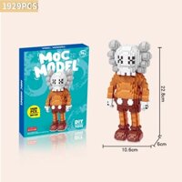Đồ chơi lắp ráp mô hình lego Gấu Kaws 23cm mảnh trơn (1929pcs)
