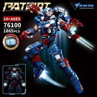Đồ Chơi Lắp Ráp Mô Hình Người Sắt Iron Man Mark 50 Patriot Mecha Avengers NO.76100 Với 1568+ Chi Tiết Cao Cấp