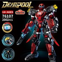 Đồ Chơi Lắp Ráp Mô Hình Robot Siêu Anh Hùng Vũ Trụ Điện Ảnh DeadPool No.76107 Với 2000+PCS Kèm Đèn Led Chiều Cao 35Cm