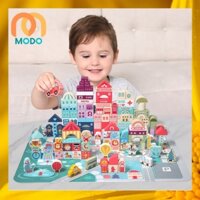 Đồ Chơi Lắp Ráp Mô Hình Thành Phố Thu Nhỏ Bằng Gỗ - Lego Tranh Ghép - Giáo Dục Sớm Tăng Khả Năng Thông Minh Cho Bé