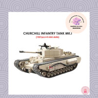 Đồ chơi Lắp ráp Mô hình xe tăng Quan Guan 100238 Churchill MK.I Infantry Tank